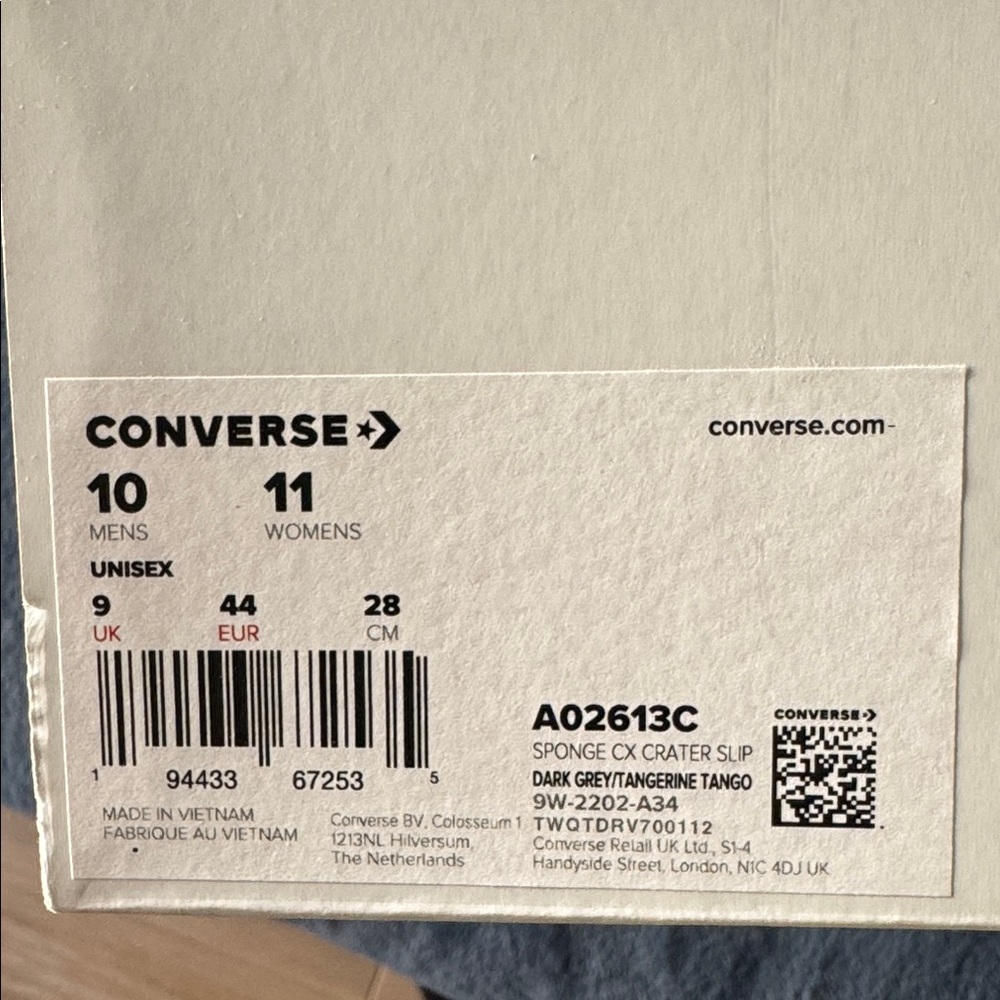 Converse Dark Gray and Tangerine Sneakers - Picture 2 of 4